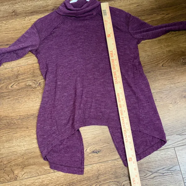 We The Free People Purple‎ Split Back Turtleneck Sweater Top XS boho lagenlook - Image 6