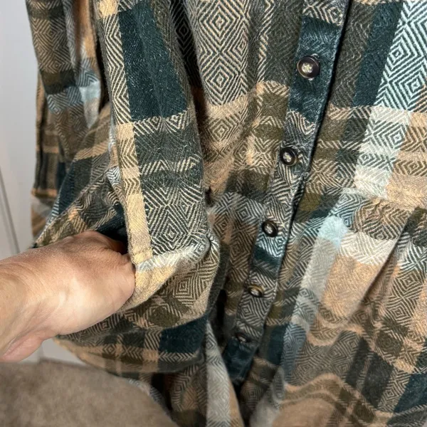 Free People Plaid Tunic Small Babydoll Boho Cottagecore Fall Layering Pockets - Image 4