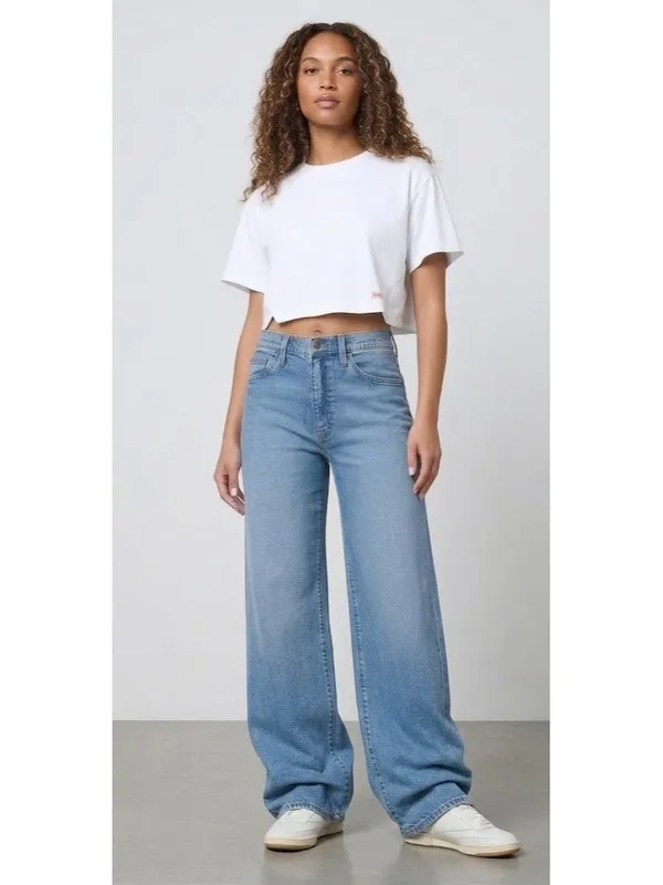 Hudson Jeans NWT Jolene in Burke High Waist Wide Leg Cuffed Stretch Jeans 30 - Image 2