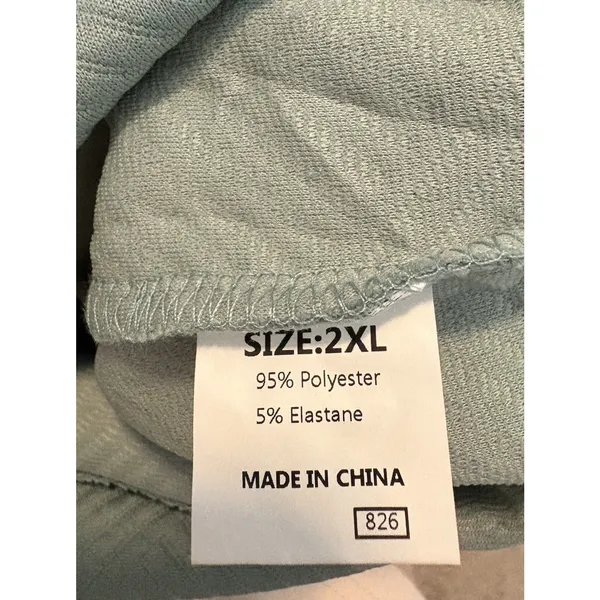 Ladies 2-pc NWOT Textured Lounge Set Top Wide-Leg Crop Pants Sage Green 2XL Plus - Image 8