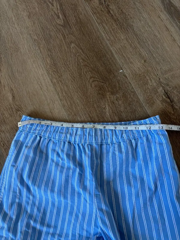 Hollister Blue and White Striped Pajama Pants - Size Small - Image 6