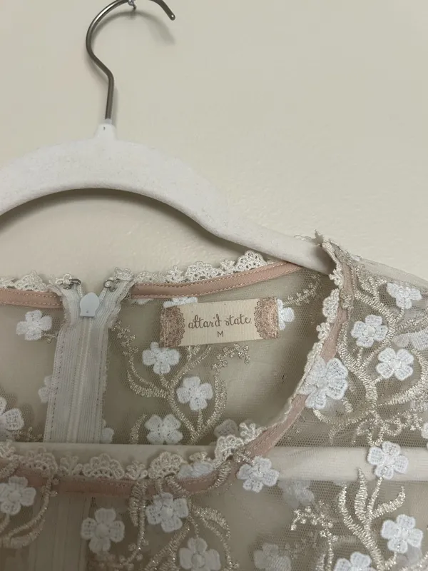 Altar’d State floral appliqué sheer top - Image 6