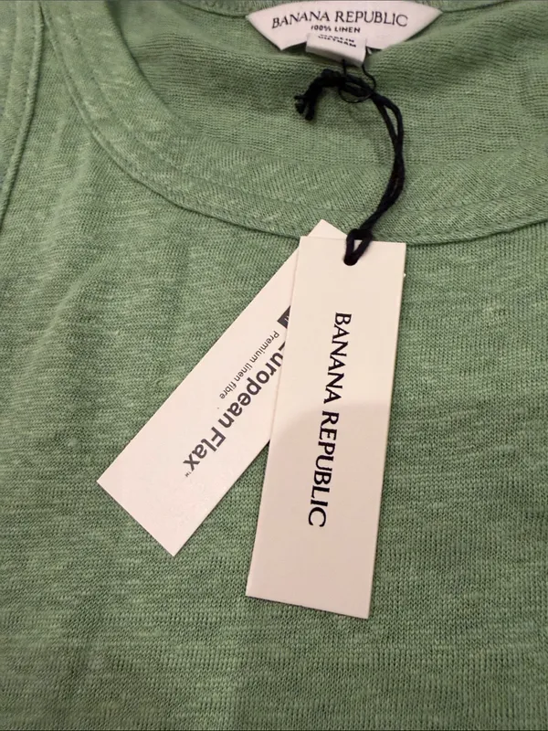 Banana Republic 100% Linen Green Tank Top Size Large NWT - C4-101 - Image 3