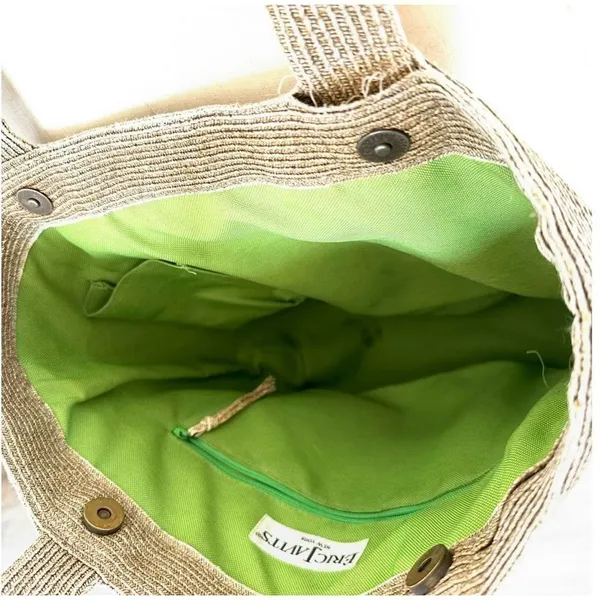 Eric Javits New York Squishee Tote Bag Tan - Image 6
