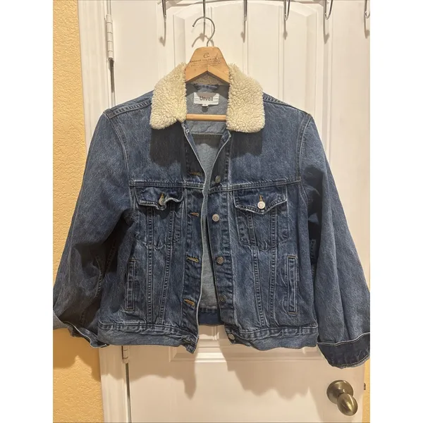 Unveil Denim Jacket Size Women’s Large Blue Jean - Image 4