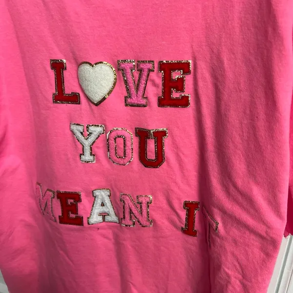 Judith March love you oversized pink short sleeve XXL - Image 3