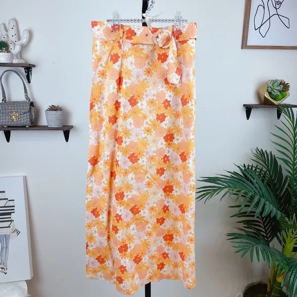 Charlie Holiday Cindy Floral Crop Top Maxi Skirt Set Retro Boho Vacation 2 Piece - Image 9