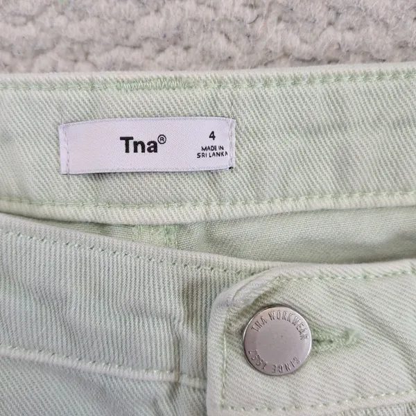 Tna‎ Aritzia Women Pale Green Carpenter Workwear Straight Leg Utility Pants Sz 4 - Image 3