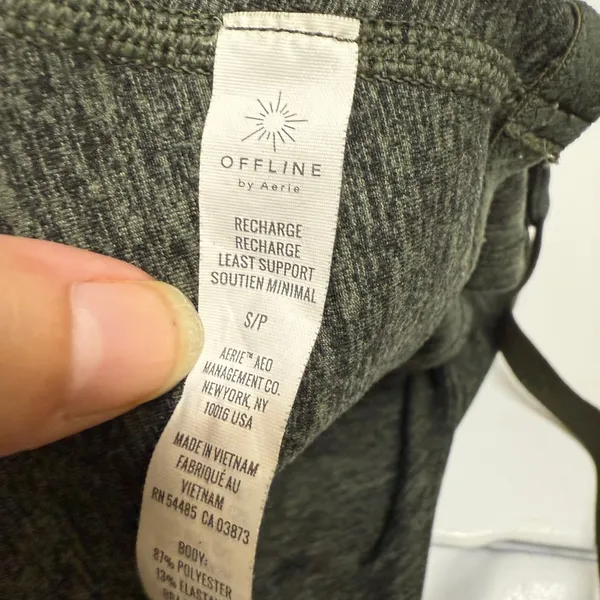 aerie‎ Offline Recharge Sports Bra Olive Green Spacedye Space Dye Longline S - Image 4