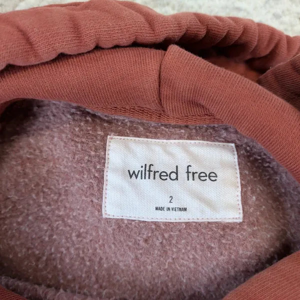 Wilfred Free Aritzia Rosewood Organic Cotton Pullover Hoodie Sweatshirt Size 2 - Image 4