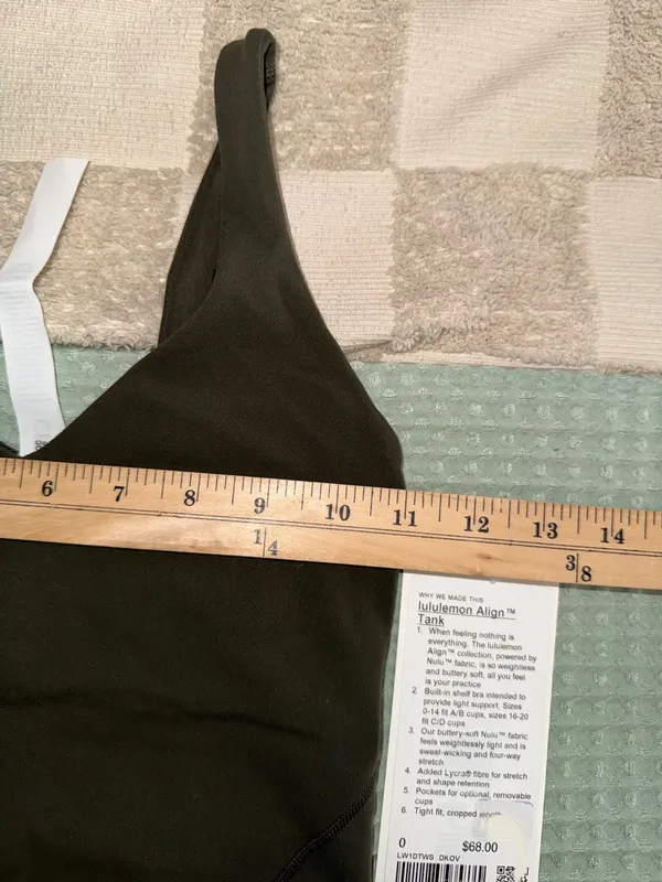 NWT Lululemon Align Tank Dark Olive‎ size 0 - Image 3