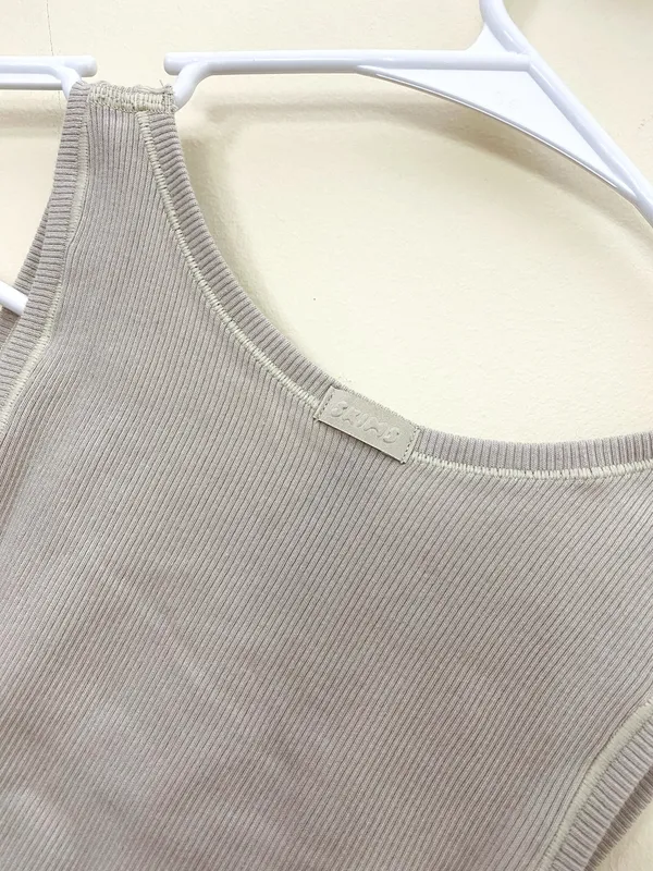 SKIMS cotton rib tank in stone size XS - Image 11