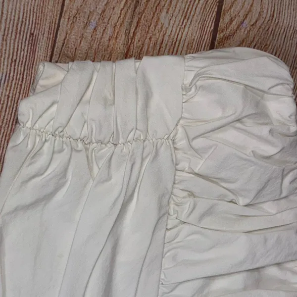 Zara XS White Ruched Tube Top - Image 2
