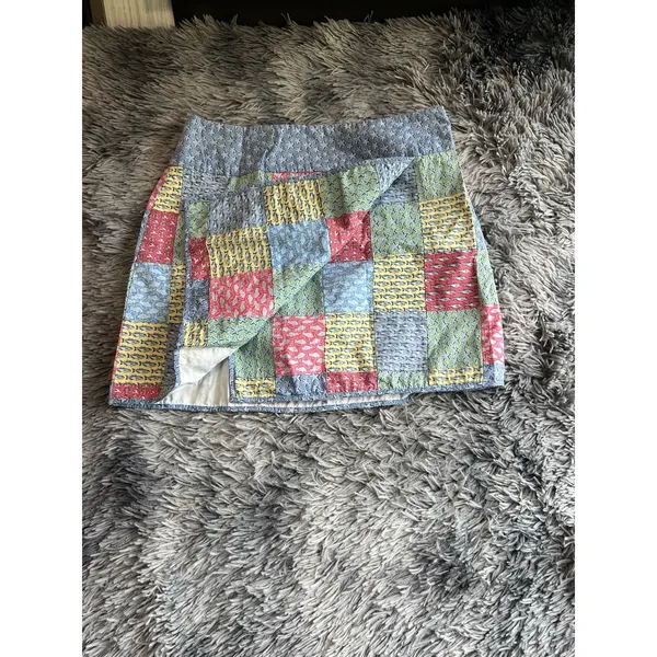 Vineyard Vines Patchwork 100% Cotton‎ Faux Wrap Skirt - Size 4 - Image 3
