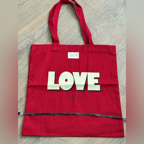 Sézane BRAND NEW Sezane Limited Edition Red Love Tote - Image 4