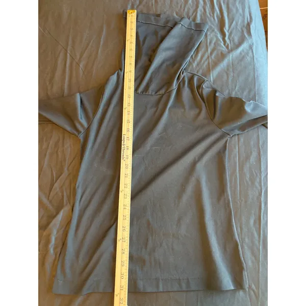 Vintage Black Cowl Neck Long Sleeve Top Made in USA Minimalist Stretch S/M - Image 6