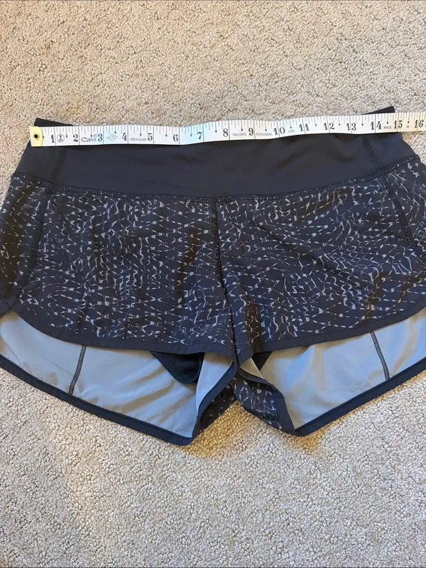 Lululemon Black and Gray Patterned Speed Up 2.5” Running Athletic Shorts - Image 7