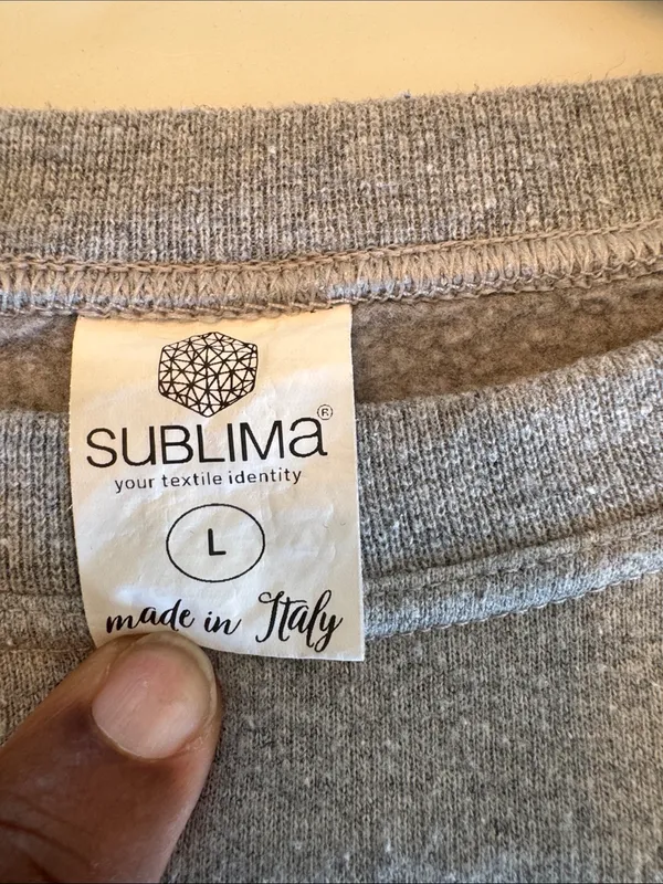 Embroidered Gray Crewneck Sweater Size L - Image 3