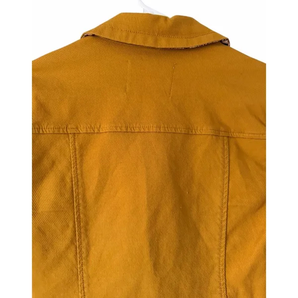 ANTHROPOLOGIE Nora‎ Flounce-Sleeved Trucker Jacket Golden Yellow Women's Size XS - Image 4