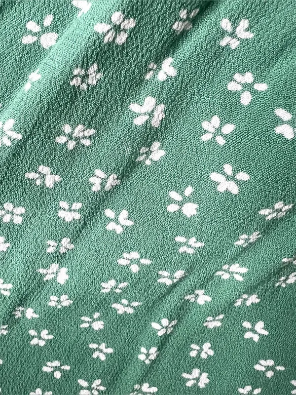 American Eagle Green Floral Tie Sleeve Smocked SquareNeck Mini Dress Size Medium - Image 6