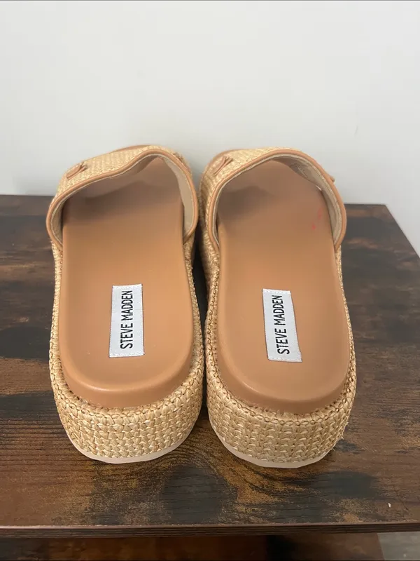 Steve Madden Kayley Raffia Platform Slides 9 - Image 6