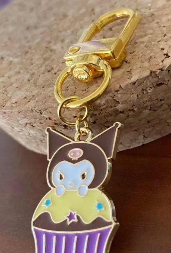 Handmade Kawaii Kuromi Keychain AirPods Accessory Bag Charm - Image 2