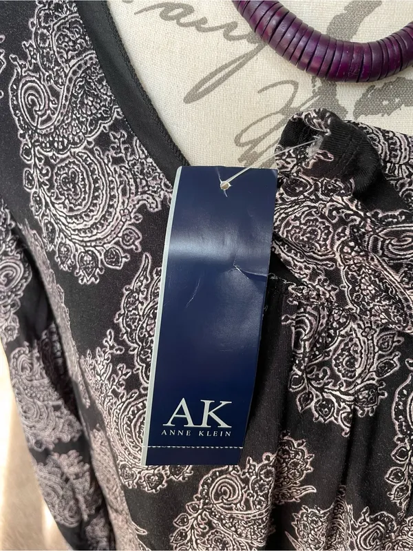 Anne Klein Long Sleeve Scoop Neck Knit Dress - M - Image 6