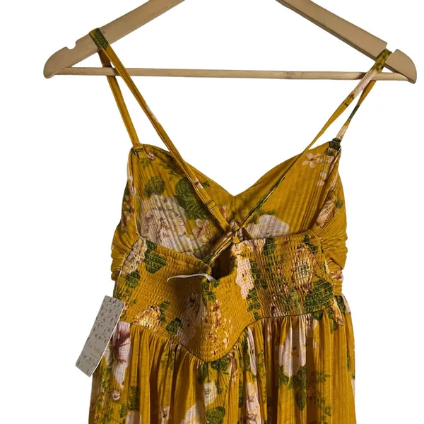 Free People Mirage Yellow Floral Print Hi-Low Tunic Dress Size Medium - Image 8