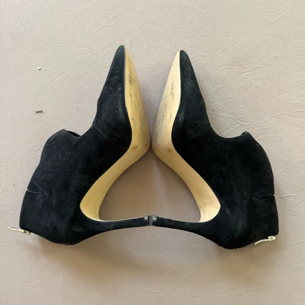BCBGeneration "Pailie-X" Suede Pointed Toe Cutout Heels - Image 3