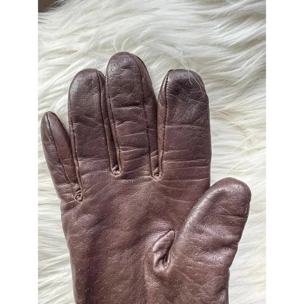 Classic Brown Leather Gloves size Medium - Image 5