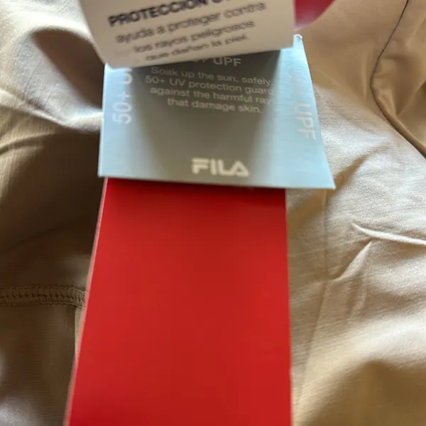 NWT FILA Wild Card High Neck Racerback Tank TOP IN 254 STUCCO / BLACK - Image 6