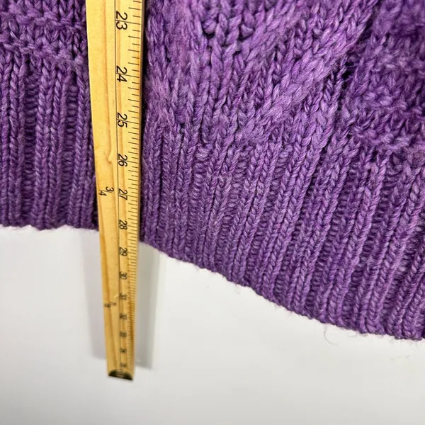 American‎ Eagle Sweater Womens M Purple Cable Knit Wool Blend Chunky Pullover - Image 4