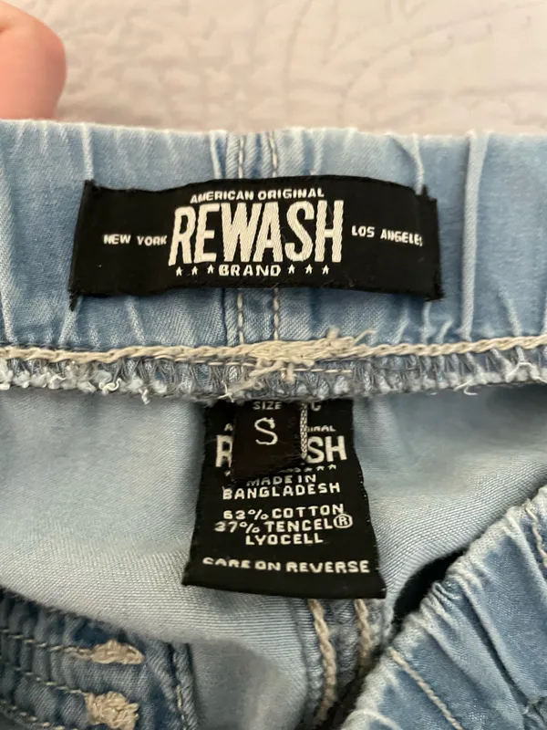 REWASH Denim Style Cargo Pants - Image 4