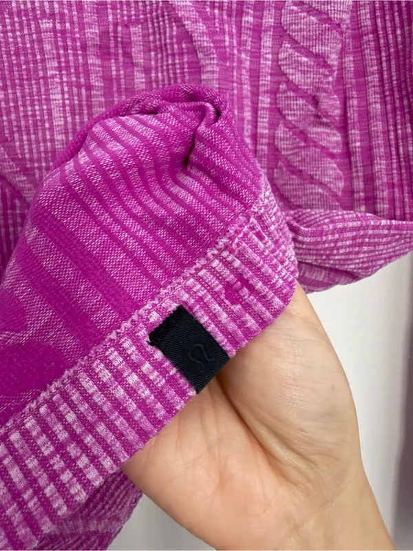 Lululemon Restless Pullover Purple Size 8 Cable Knit - Image 3