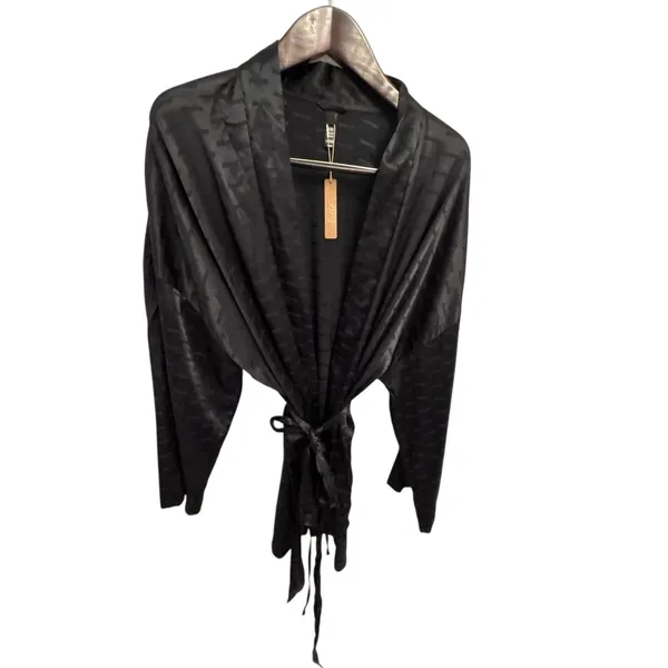 Skims WOVEN JACQUARD Medium SHORT ROBE onyx NWT - Image 2