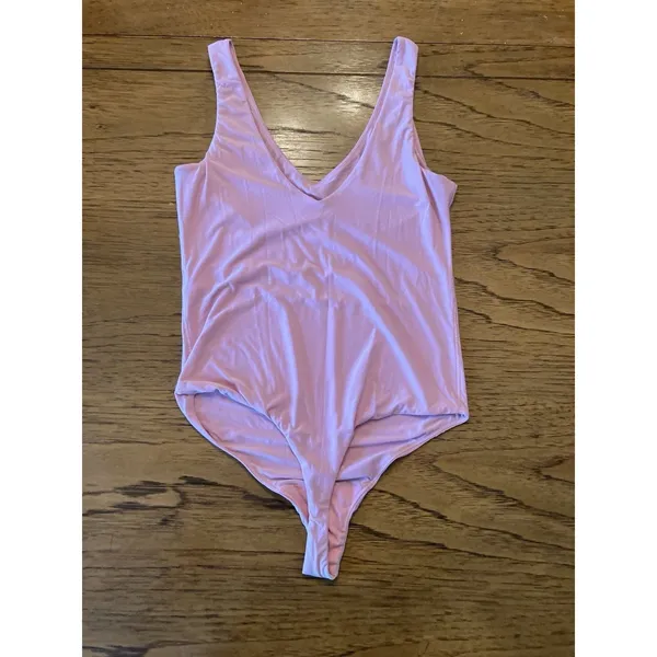 SMOOTHEZ by Aerie Women's Pink One Piece Bodysuit Solid Stretch, Size M - Image 4
