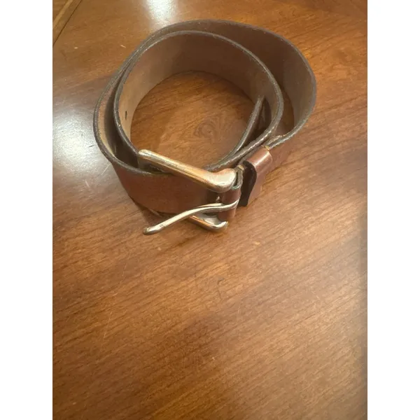 Vera Pelle Leather Belt Italian Brown Sz 32 - Image 4