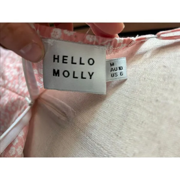 Hello Molly Princess Polly Mini Dress Light Pink Floral Size M - Image 5