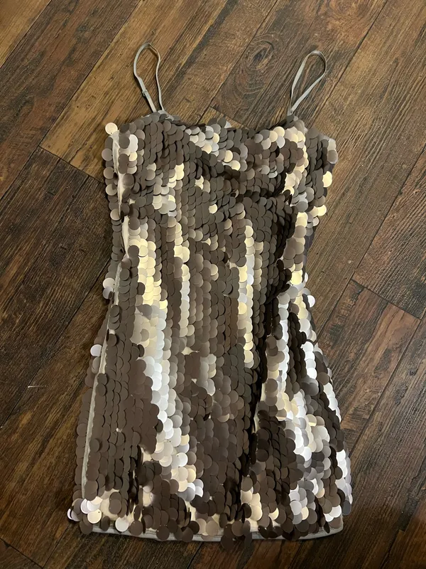 Revolve Mini Dress Sparkly silver  - Image 5