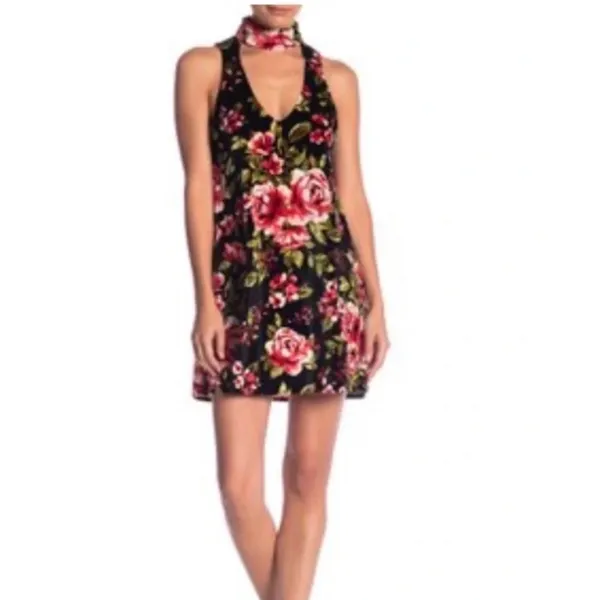 Show Me Your Mumu‎ Friday Choker Dress Velvet Floral Mini whimsi Y2K boho XS NEW - Image 2