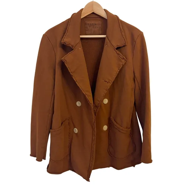 Frank & Eileen Belfast Peacoat S Cinnamon Brown Triple Fleece Preppy Minimalist - Image 3