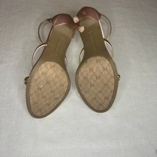 Bebe & Co Berdine Gold & Nude Heels - Image 6