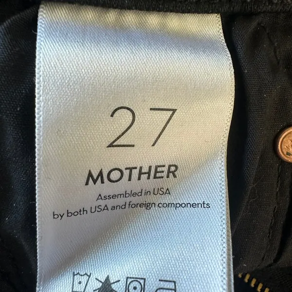 27 MOTHER The Insider Crop Step Fray Jeans black 26" inseam slight bootcut denim - Image 4