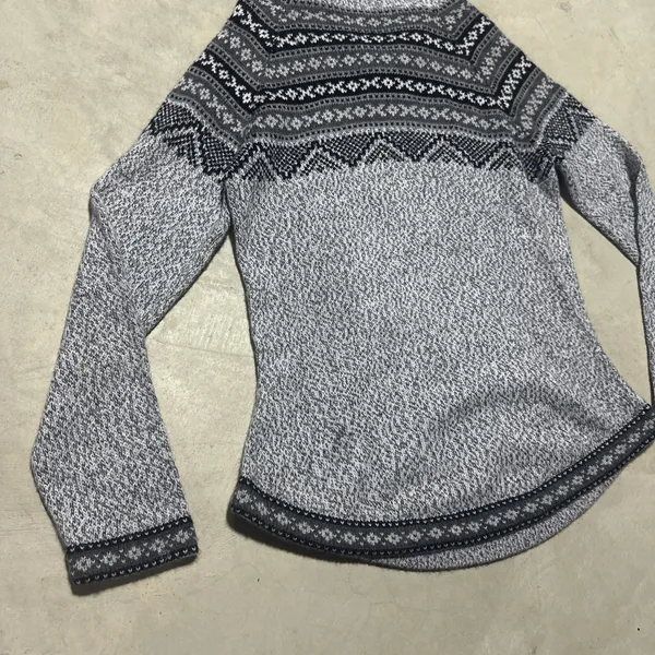 Artesania Alpaca Hooded Sweater Peru Full Zip Fair Isle Southwestern SZ M - Image 9