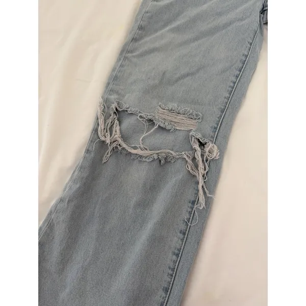 Rollas Eastcoast Flare Jeans Light Wash Distressed High Rise Wide Leg‎ 27 x 28 - Image 6
