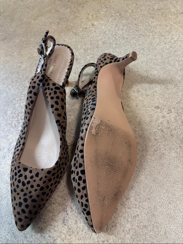Isaac Mizrahi Leopard Print Pointed Toe Slingback Flats - Brown/Black - Image 2