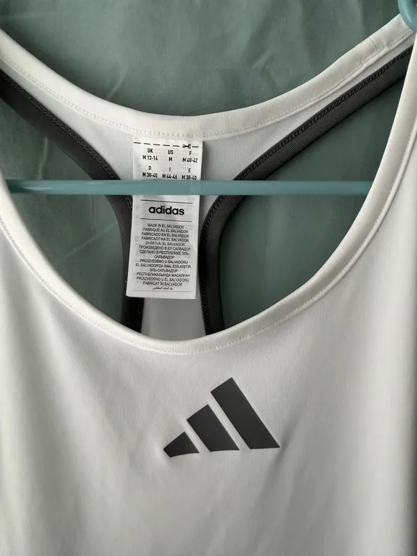 Adidas AEROREADY White Racerback Athletic Tank Top - Image 2