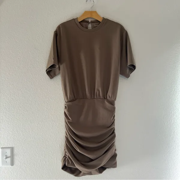 Abercrombie & Fitch Ruched Short Sleeve Mini Dress - Image 3