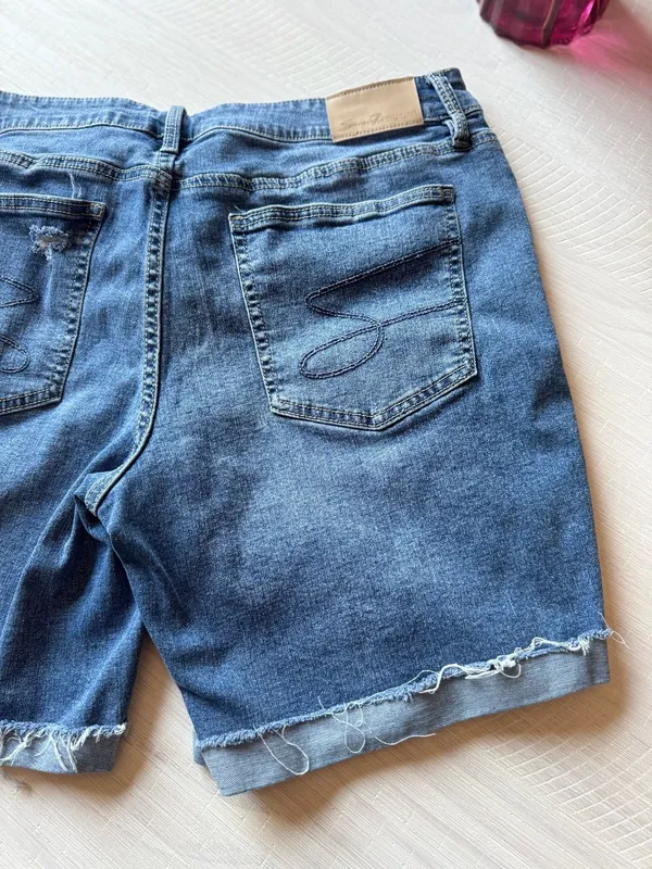 Seven7 Women's Relaxed Bermuda Distressed Denim Shorts - Image 8