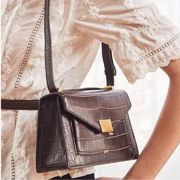 Brown Shoulder Bag Croc JW PEI - Image 3